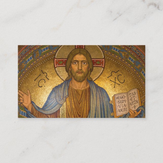 Sacred Heart Of Jesus Mosaic Business Card (Front)