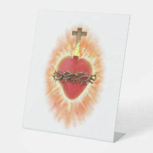 Sacred Heart of Jesus Pedestal Sign