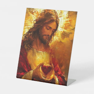 Sacred Heart of Jesus Pedestal Sign