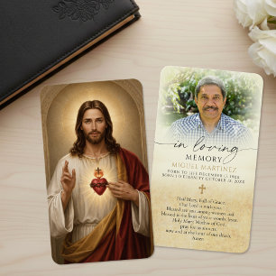 Sacred Heart of Jesus Photo Prayer Cards