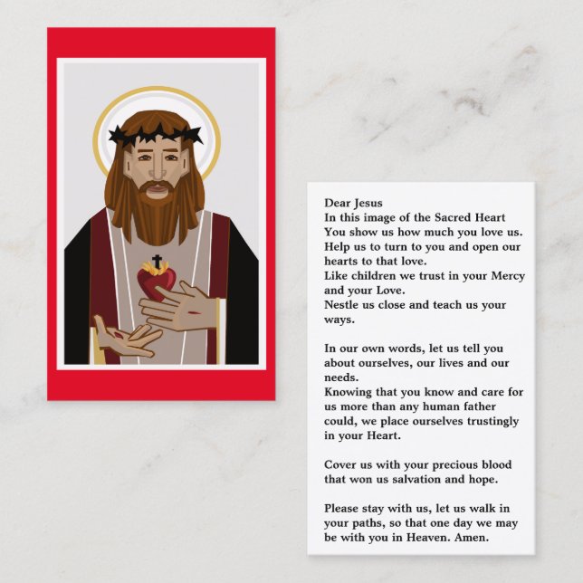 Sacred Heart of Jesus prayer card (Front/Back)