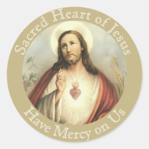 Sacred Heart of Jesus Prayer Classic Round Sticker