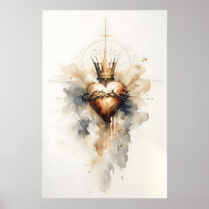 Sacred Heart Of Jesus Print – Watercolor Catholic
