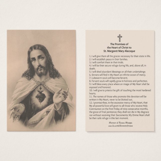 Sacred Heart of Jesus Promises St. Margaret Mary (Front & Back)