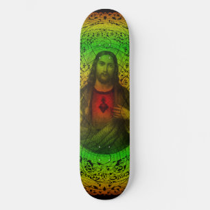 Sacred Heart Of Jesus Rastafari Skateboard