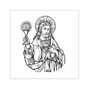 Sacred Heart of Jesus Religious Catholic Rubber Stamp