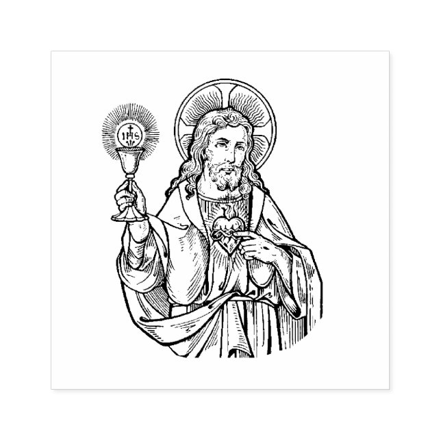 Sacred Heart of Jesus Religious Catholic Rubber Stamp (Imprint)