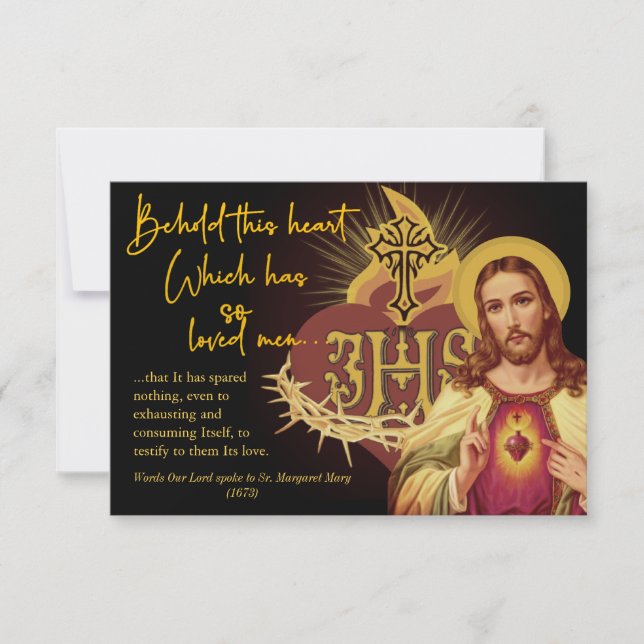 Sacred Heart of Jesus Religious Divine Mercy Card (Front)