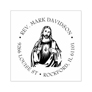 Sacred Heart of Jesus  Religious Divine Mercy Rubber Stamp