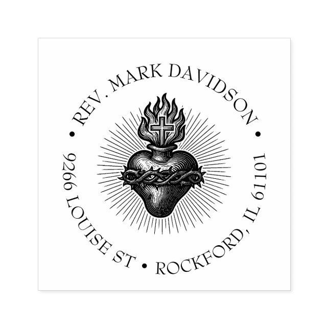 Sacred Heart of Jesus  Religious Divine Mercy Rubber Stamp (Imprint)