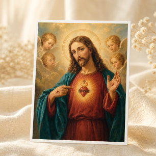 Sacred Heart of Jesus Religious Vintage Postcard