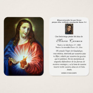 Sacred Heart of Jesus Spanish Funeral Holy Prayer