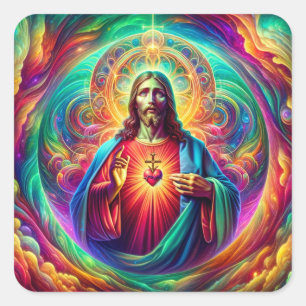 Sacred Heart of Jesus Square Sticker