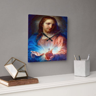 Sacred Heart of Jesus Square Wall Clock