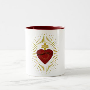 Sacred Heart of Jesus Symbol Two-Tone Coffee Mug