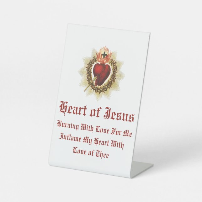 Sacred Heart of Jesus Tabletop Sign (Front)