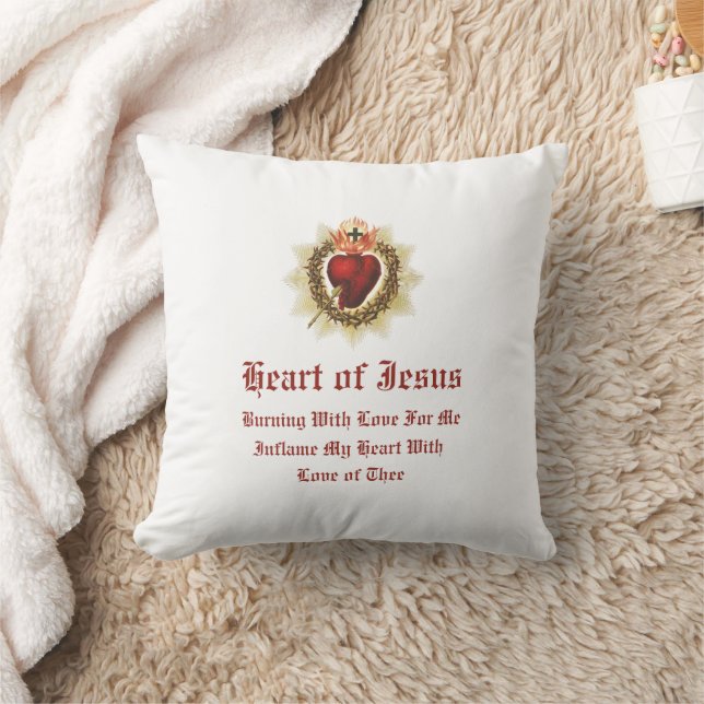 Sacred Heart of Jesus Throw Pillow (Blanket)