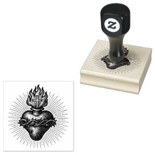 Sacred Heart of Jesus Traditional Catholic Rubber Stamp