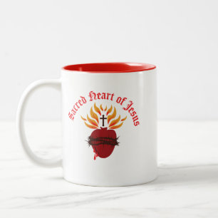 Sacred Heart of Jesus Two-Tone Coffee Mug