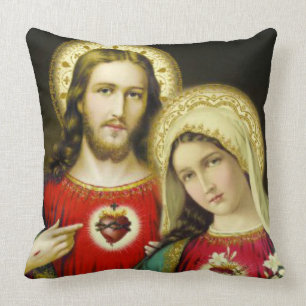 Sacred Heart of Jesus Virgin Mother Mary Cushion