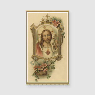 Sacred Heart of Jesus w/lamb & flowers