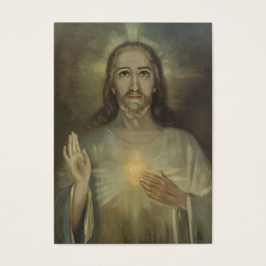 Sacred Heart of Jesus w/prayer Business Card