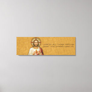 Sacred Heart of Jesus with Bible Verse Canvas Print