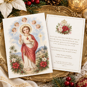 Sacred Heart of Jesus with Cherubs Holiday Card