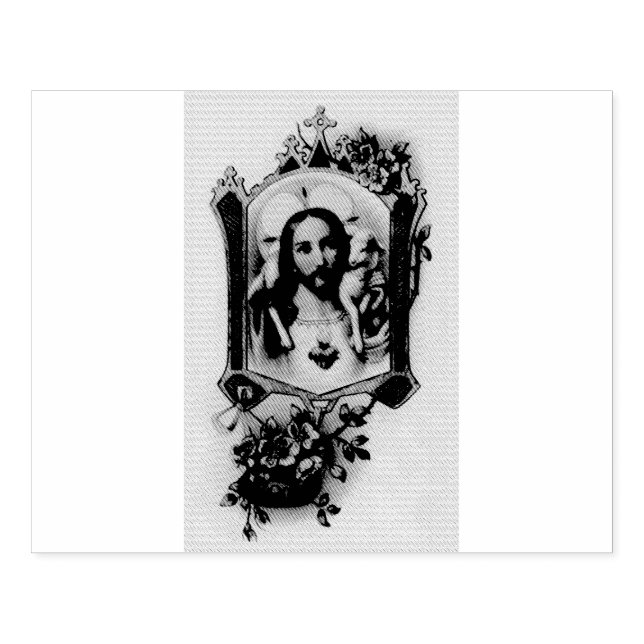 Sacred Heart of Jesus with lamb Rubber Stamp (Imprint)