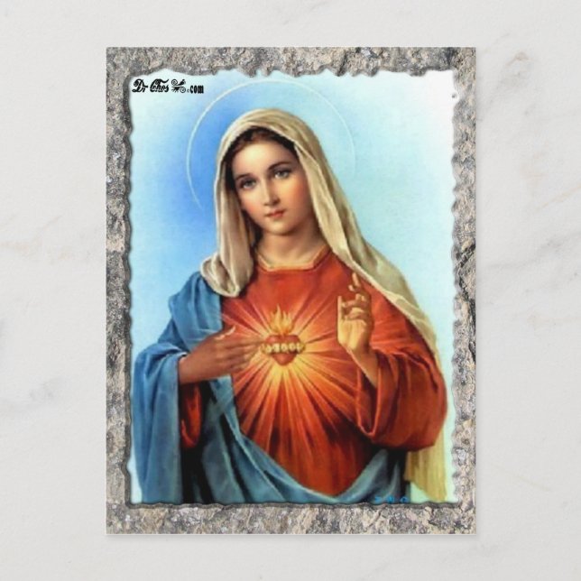 SACRED HEART OF MARY 01 CUSTOMIZABLE PRODUCTS POSTCARD (Front)