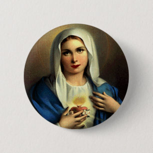 SACRED HEART OF MARY 09 CUSTOMIZABLE PRODUCTS 6 CM ROUND BADGE