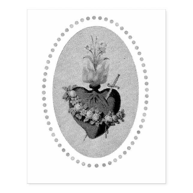 Sacred Heart of Mary Rubber Stamp (Imprint)