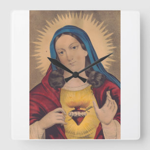 Sacred Heart of Mary Square Wall Clock
