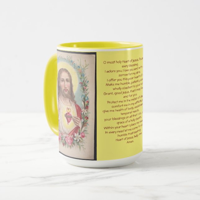 Sacred Heart Prayer Mug (Front Left)