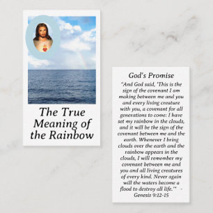 Sacred Heart Rainbow Meaning Prayer Card