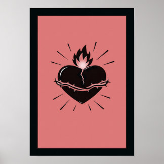 Sacred Heart Reimagined – Minimal Symbolic Art Poster