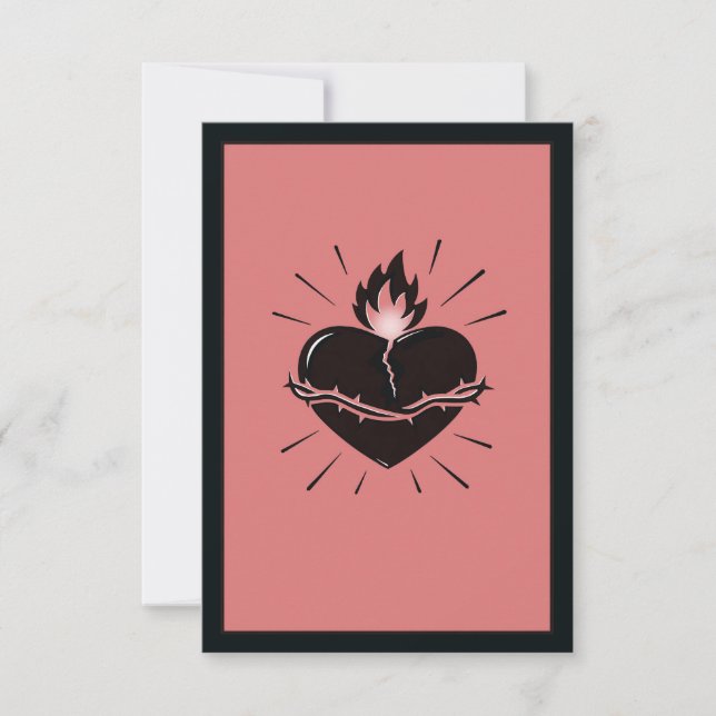 Sacred Heart Reimagined – Minimal Symbolic Art  Thank You Card (Front)