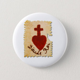 Sacred Heart Vendée Dieu, le Roi Catholic 6 Cm Round Badge