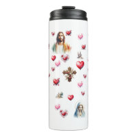 Sacred Hearts of Jesus and Mary – Watercolor Chris
