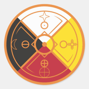 Sacred Hoop Medicine Wheel Classic Round Sticker