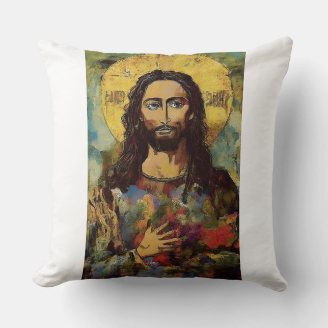 Sacred Hoops Basketball Art Pillow (Front)