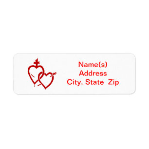 Sacred & Immaculate Hearts (Red) Address Label