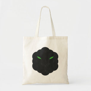 Sacred Jaguar- Face of Life, Black. Tote Bag
