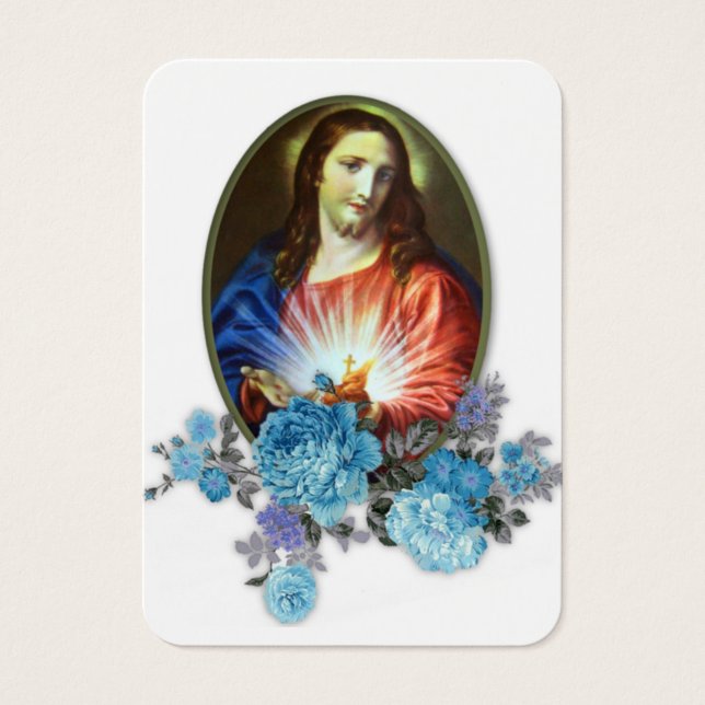 Sacred Jesus Catholic Funeral Prayer Memorial Card (Front)