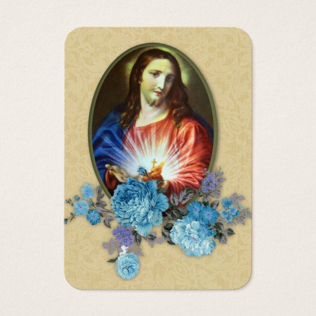 Sacred Jesus Catholic Funeral Prayer Memorial Card (Front)