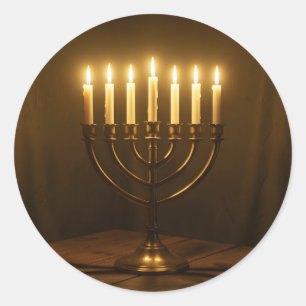 Sacred Light – Hanukkah Festival of Lights Classic Round Sticker