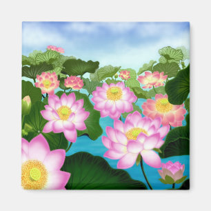 Sacred Lotus Flowers Magnet