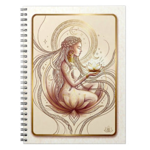 Sacred Lotus Goddess Spiritual  Notebook