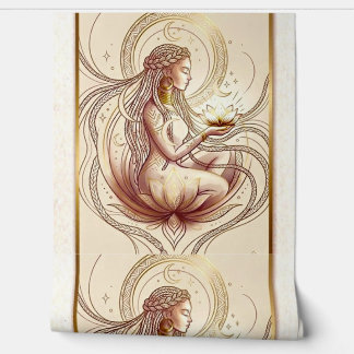 Sacred Lotus Goddess Spiritual Wallpaper