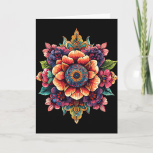 Sacred Lotus Mandala Floral Bloom Meditation  Card